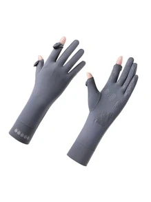 1 Par de Luvas Sem Dedos para Proteção Solar Feminina, Comprimento Médio, Respiráveis e Antideslizantes para Direção, Ciclismo, Uso Externo, Verão