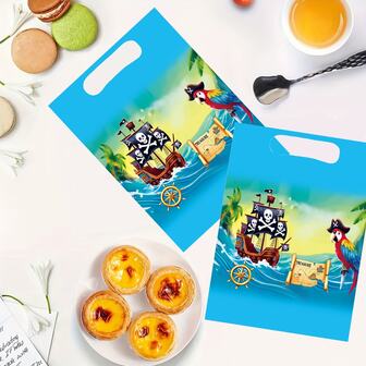 10/20/30 piezas Bolsas de fiesta con tema de loro pirata, suministros de decoración de fiestas, adecuado para temporada de graduación, fiestas de cumpleaños, salidas, picnics