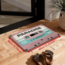 1pc Vintage Cassette Tape Pattern Anti-Slip Silicone Mud Rectangular 3D Printed Carpet, Polyester, Suitable For Entryway, Living Room, Kitchen, Bedroom, Hallway, Bathroom, Laundry Room - Indoor Outdoor Home Decor - Multicolor - View 22