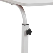 NetHong Height Adjustable Mobile Over Bed Table Hospital Overbed Chair Laptop Tray Adjustable Table Student Computer Desk Portable Home Office Furniture For Small Spaces, Bedroom, Bedside - Movable With Storage - White - View 5