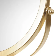 Highly Attractive Table Top Makeup Mirror With Rotating Function, Iron Art Mirror For Female Dormitory Room, Vanity Mirror, Living Room Home Decor, Bedroom, Bathroom, Travel Accessory, Gifts For Men, Mom, Dad, Best Friends, Teachers, Weddings, Birthday Parties, New Year's Accessories, Funny Gift - Gold - View 5