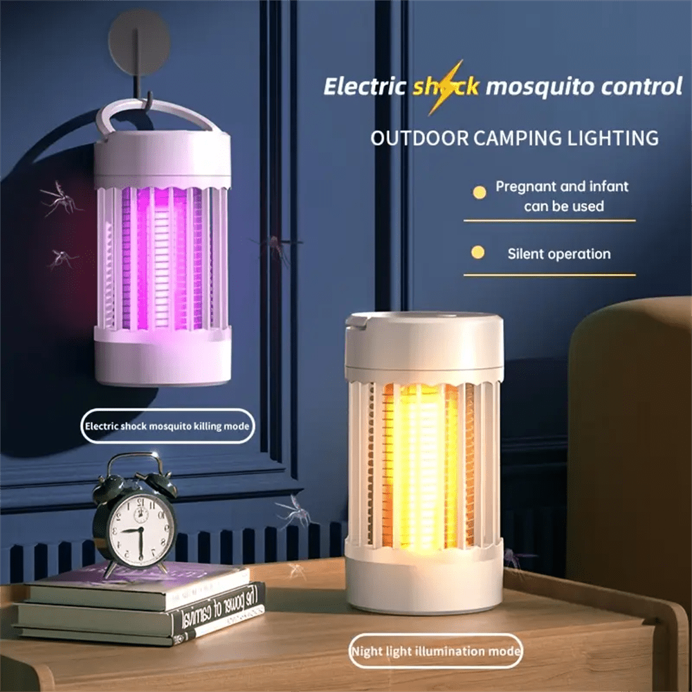 Antizanzare elettrico a luce UV con luce notturna, alimentato tramite porta USB, senza insetticidi, può essere appeso, compatto e portatile, con due modalità di illuminazione (trappola per zanzare e luce notturna) adatto per camere da letto, dormitori e campeggio. Condizione necessaria per il controllo delle zanzare in estate.