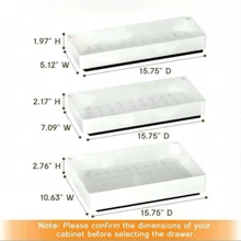 Organizer estraibile per mobiletti - Cassetti scorrevoli extra forti con pellicola adesiva per stoccaggio in cucina e mobiletti, design in plastica bianca multicomparto per spezie, utensili e stoviglie, per mobiletti da cucina