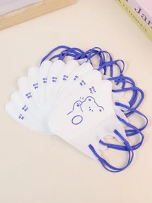 10pcs Cute Bear Pattern Kids' Face Masks, Comfortable Breathable, Suitable For Outdoor Use, Fashionable Accessory, Dust And Allergy Protection