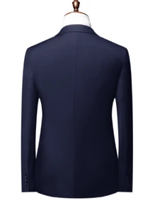 Blazer casual de 2 botones de unicolor para hombres, chaqueta de traje de solapa única de negocios para hombre de mediana edad, estilo de moda para otoño
