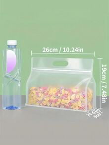 5/10pcs Reusable Silicone Food Storage Bags, Suitable For Nuts, Grains, Vegetables, Fruits And Snacks, Kitchen Storage Bags, Food Bags, Travel Vacuum Seal Bags, Refrigerator Fresh Keeping Bags, Resealable Clear Party Favor Bags, Suitable For Travel And Home Kitchen, Packaging Bags, Storage Bags, Transparent Bags, Reusable - Multicolor - View 5