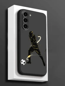 1pc Minimalist Football Shock Proof Anti-Slip Phone Case Cover, Compatible With IPhone, Honor, Redmi, Galaxy, Pixel - Multicolor - View 1