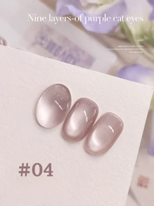 10ml Spring Summer Nine-Layer Purple White Cat Eye Gel Nail Polish Nail Salon 2025 New Style Spring Summer Popular Ice Transparent White Glass Bead Nail Art Nail Supplies