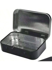 1/2pcs Flip Lid Tin Box, Metal Storage Tin, Portable Small Container, Mini Storage Box With Solid Hinge Lid For Drawing Pins, Beads, Earrings, Jewelry Crafts Organization