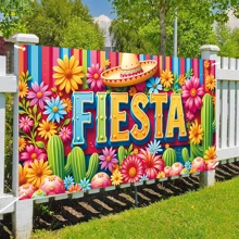 1pc FIESTA Polyester Party Banner Flag, Cinco De Mayo Celebration Banner, Suitable For Home, Garden, Studio, Outdoor Celebrations, Holiday Photo Backdrop, Mexican Party Decoration Birthday Decorations Tapestry Room Decor Party Decorations