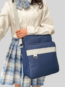 Mochila escolar japonesa, nueva bolsa de hombro con forma cuadrada, bolsa del uniforme escolar JK, cartera de estudiante japonesa para comercio transfronterizo - Azul - Ver 10