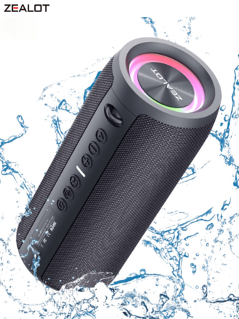  ZEALOT S51PRO 便携式 40W 无线音箱，配备 2 个低音炮，带来 Surge Bass 3D 环绕音效，5200mAh 超长续航，支持手机/平板电脑/电视。兼容 SD 卡/USB/AUX 接口，支持串口连接，音量加倍，适用于车载/户外/露营派对。