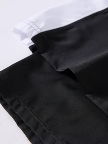 361degree 361° Herren Mode Lässig Sportbekleidung Set, 1 Kurzarm T-Shirt, 1 Paar Shorts mit Futter zum Vermeiden von Verlegenheit. Gefertigt aus schnelltrocknenden, dehnbaren Stoffen, bequem und nicht stickig, ausbleichfest. Geeignet für Schwimmen, Surfen, Rafting, Wasserball, Beach-Volleyball, Outdoor-Sport, Wassersport