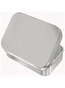 1/2pcs Flip Lid Tin Box, Metal Storage Tin, Portable Small Container, Mini Storage Box With Solid Hinge Lid For Drawing Pins, Beads, Earrings, Jewelry Crafts Organization