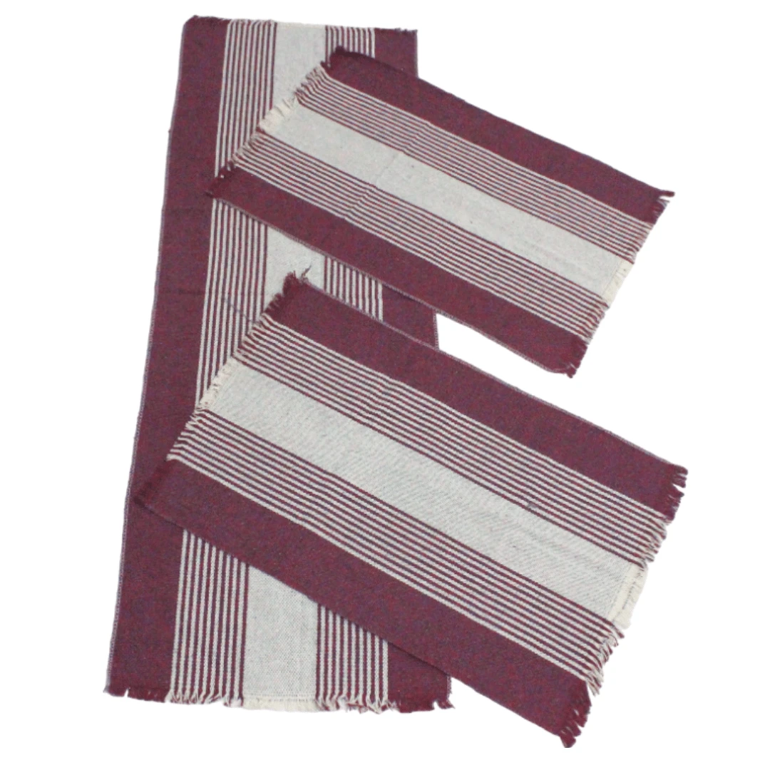 Kitchen Rug And Runner Kit 3-Piece Plain Decoration Set - Burgundy - View 1