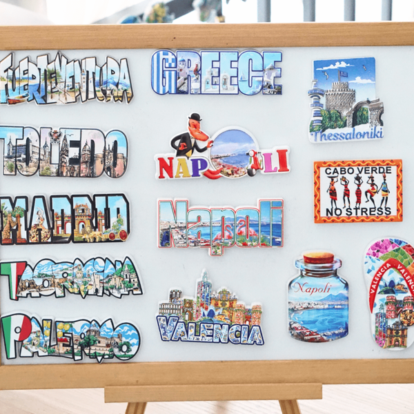 1pc, Holiday Gift, Greek Fridge Magnet, Greek Landscape Fridge Magnet, Valencia Landscape Souvenir Fridge Magnet, Spanish Landscape Fridge Magnet, Palermo Landscape Fridge Magnet, Taormina Landscape Fridge Magnet, Italian Landscape Fridge Magnet, Fuerteventura Fridge Magnet, Toledo Fridge Magnet, Madrid Fridge Magnet, Cape Verde Fridge Magnet, Home Decor, Photo Fridge Magnet