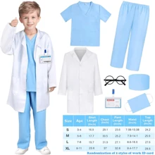 6pcs/7pcs Doctor Costume Set, Surgeon Outfit, Children Doctor Costume, 7PCS Includes Kids Decoration Glasses Medical Dress Up Costume For Boys Girls, Nurse Uniform And Accessories, Halloween Doctor Party Costume, Professional Doctor Outfit For Kids, Gifts For Boys And Girls (Without Stethoscope, Random Accessory Color)