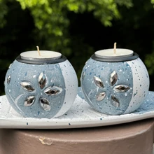 1 Pezzo Set di porta candele in legno a forma di foglia, porta candele da tè, ciotola decorativa in legno con porta candele da tè e pietre decorative per creare un'atmosfera accogliente, porta candele a colonna in legno, regalo per matrimonio, anniversario, festa della mamma, decorazione per feste, regalo per la casa nuova, San Valentino, decorazione da tavolo per il salotto, decorazioni per il camino in salotto, decorazione da tavolo rustica e vintage, accessori per il salotto, centrotavola natalizio
