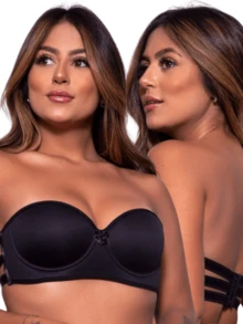 Kit 3 Sutiã 3 Tiras Tomara Que Caia Com Bojo e Alta Sustentação