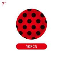 10/20pcs Red & Black Polka Dot Ladybug Themed Party Supplies Set, Includes 7"/9" Red Base Black Polka Dot Ladybug Plates, Napkins, Suitable For Birthday Party, Family Gathering, Picnic