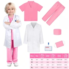 6pcs/7pcs Doctor Costume Set, Surgeon Outfit, Children Doctor Costume, 7PCS Includes Kids Decoration Glasses Medical Dress Up Costume For Boys Girls, Nurse Uniform And Accessories, Halloween Doctor Party Costume, Professional Doctor Outfit For Kids, Gifts For Boys And Girls (Without Stethoscope, Random Accessory Color)