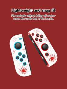 1pc Dark Red Spider Pattern Protective Case Compatible With Switch2 (2025) / Switch NS / Switch OLED / Switch Lite Game Console, 2025 New Generation Console Accessories, Switch Controller Protective Cover, TPU Soft Shell, Universal Gamepad Protector, Switch Game Accessories, Anti-Fall, Anti-Slip, Scratch-Resistant, Stylish - Multicolor - View 6
