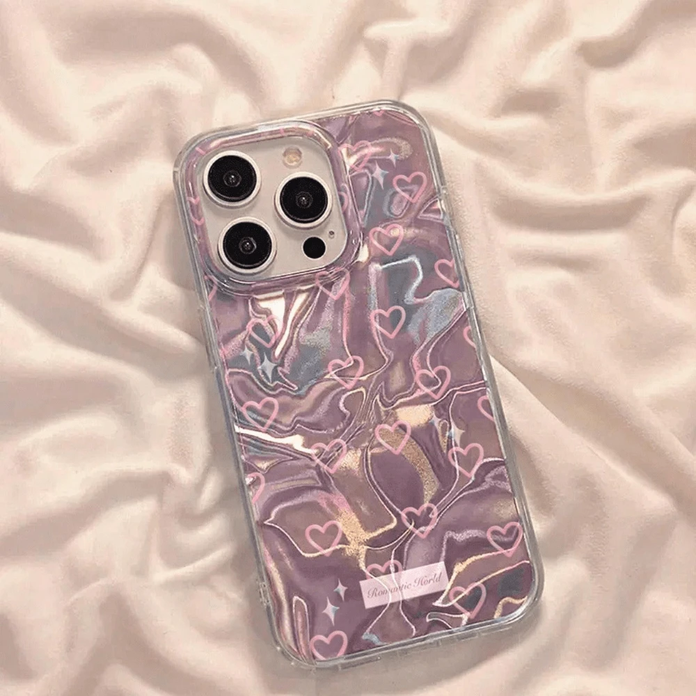 Case For 16Pro Max 15 14 Plus 13Pro Max 12Pro 11 XS Max XR 7 7plus 8plus IMD Laser Polka Dot Shape Fantasy Glitter Case - Y2 - 查看 1