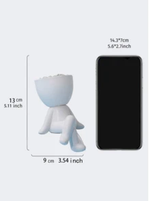 1pc Nordic Style Resin Human Figure Planter, Succulent Flower Pot, Green Vase, Home Decor, Table Centerpiece - Multicolor - View 4