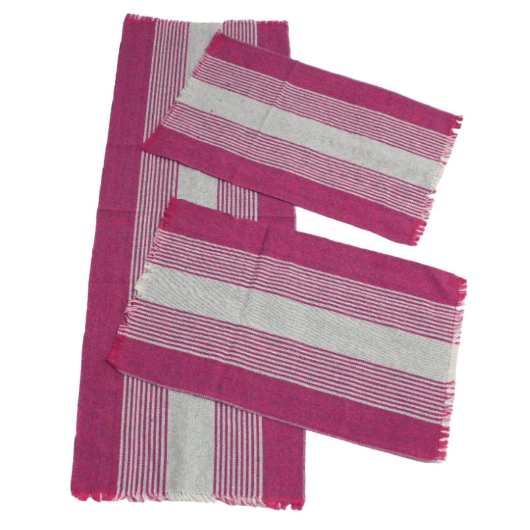 Kitchen Rug And Runner Kit 3-Piece Plain Decoration Set - 玫紅色 - 查看 1