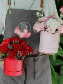 Runde Box für Blumenverpackung, luxuriöse Papier-/Kartonschachteln mit Deckel für Valentinstag, Hochzeit DIY Dekoration Schmuck Aufbewahrung Accessoires (Rosa)