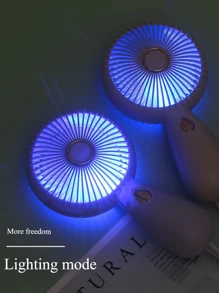 1 pezzo Mini ventilatore a colletto a forma di goccia d'acqua con luce LED ricaricabile USB, unisex, design semplice, adatto per uso estivo all'aperto, spiaggia, sport, ufficio, scuola, feste in piscina, uso quotidiano per rinfrescarsi