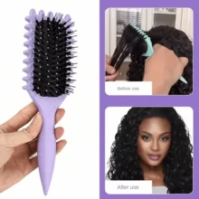 Hair brushes Lược uốn tóc hoàn toàn mới, lược tạo kiểu tóc xoăn chuyên nghiệp, lược uốn tóc chống xơ rối, được thiết kế đặc biệt cho tóc xoăn và dày, tạo lọn xoăn, giảm kéo giật và gãy rụng, công nghệ không gây hư tổn, phù hợp cho cả nam và nữ, sử dụng tại nhà và salon. - Một cỡ - Xem 14