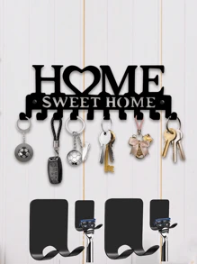 1pc Home Supplies Room Decor Metal Home Coat Hook Wall Art Decor - Home Hanger And Keychain - Clothes Hat Rack And Backpack Hanger Decoration For Home Decor Storage, Living Room, Hallway, Office (Black) Christmas Suitable For Holiday Gifts, Shower Room Razor Hook, Key Hook, Kitchen Hook