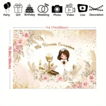 1 tấm phông nền Tiệc Thánh Thể đầu tiên phẳng 2D, Chất liệu Polyester, Phong cách Bohemian, Họa tiết màu hồng, Thích hợp cho Tiệc tại nhà, Đám cưới, Sinh nhật, Lễ trưởng thành, Giáng sinh, Lễ tạ ơn, Mọi mùa, Lối vào, Trang trí phòng, Lễ kỷ niệm trong nhà/ngoài trời, Quà tặng hoàn hảo cho Cha mẹ, Bạn bè, Người lập kế hoạch tiệc, "La Mia Prima Comunione" - Nhiều màu - Xem 6