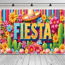 1pc FIESTA Polyester Party Banner Flag, Cinco De Mayo Celebration Banner, Suitable For Home, Garden, Studio, Outdoor Celebrations, Holiday Photo Backdrop, Mexican Party Decoration Birthday Decorations Tapestry Room Decor Party Decorations