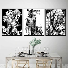 1pc/3PCS Wall Arts Posters Superhero Black And White Illustration Black And White Art Handsome Suitable For Residential And Dormitory Walls, Living Room And Bar Decoration, Dining Room Or Bathroom, Room Decoration, High Quality Without Frame, Indoor/Outdoor Canvas Art, Frameless/Framed ,Wall Art With Frame