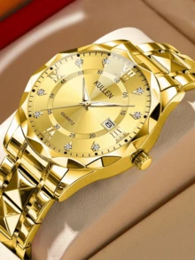 1件商务休闲风格不锈钢表带表壳罗马数字石英表，带日历功能，适合作为周年纪念日、生日、毕业礼物以及其他送给男孩的最佳节日礼物。 - 銀色 - 查看 7