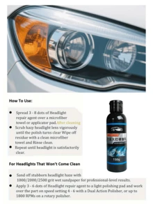 150ml Auto Lamp Repair Kit DIY Auto Care Appliance Repair Kit Oxidation Recovery Hazy Yellow Scratches Suitable For Front Light, Tail Light, Haze Or Direction Light (Mobile Solution)