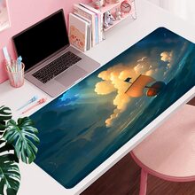 1 pieza Alfombrilla de ratón con barco vikingo, arte fantástico, accesorios para escritorio de oficina, gran tapete de escritorio con borde cosido y base de goma antideslizante para decoración del hogar y la oficina, 35.4x15.7 pulgadas, regalo perfecto para hombres, mujeres y amigos