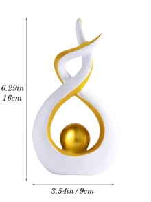 1PC White Silver Home Decor Accent Ceramic Statue Abstract Sculptures Centerpieces Mid Century Modern Decor For Tables Coffee Table Top Decorations For Living Room Desktop Shelf Dining Room Kitchen,Suitable For Home Decor, Bedroom Decor, Office And Students, The Best Christmas Gift,Wintertime Valentine's Day Gift,Decorative Items For Eid Al-Fitr In The Middle (Please Confirm Whether The Product Size Is Suitable Before Purchasing)