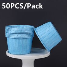 50PCS High Temperature And Oil Resistant Paper Cake Cups, Cake Cups, Oven Roll Mouth Paper Cups, Roll Edge Paper Trays, Baking Cake Cup Molds, Cake Liner Small Cake Baking Cup Liners, Bakery Christmas Wedding Birthday Party Paper Cups - Multicolor - View 16