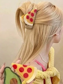 1 buc drăguț Pizza/Avocado gheare clipsuri medii acid acetic acrilic păr clipsuri accesoriu pentru femei cadouri zilnice de petrecere Ziua Mamei vară păr maxilar clip cleme de păr păr ambreiaj păr prinzător clip
