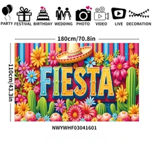 1pc FIESTA Polyester Party Banner Flag, Cinco De Mayo Celebration Banner, Suitable For Home, Garden, Studio, Outdoor Celebrations, Holiday Photo Backdrop, Mexican Party Decoration Birthday Decorations Tapestry Room Decor Party Decorations