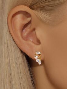 1pc S925 Sterling Silver Fashion Low-Allergenic Stud Earrings, Multiple Shapes Available, Suitable For Women, Decorated With Sparkling Zirconia, Minimalist & Elegant, Suitable For Daily Wear Earrings, Perfect Jewelry Gift, Suitable For Daily Use