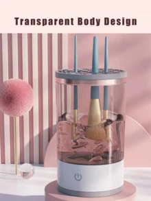 1Pc USB Electric Makeup Brush Cleaner - Automatic Ultrasonic Deep Cleaning for All Brushes, Energy-saving, Transparent Body Design with One-Touch Control, Perfect for Makeup Lovers & Professionals, for Mother's Day Gifts, for Birthday Gift - 彩色 - 查看 8