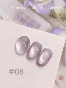 10ml Spring Summer Nine-Layer Purple White Cat Eye Gel Nail Polish Nail Salon 2025 New Style Spring Summer Popular Ice Transparent White Glass Bead Nail Art Nail Supplies
