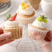 50PCS High Temperature And Oil Resistant Paper Cake Cups, Cake Cups, Oven Roll Mouth Paper Cups, Roll Edge Paper Trays, Baking Cake Cup Molds, Cake Liner Small Cake Baking Cup Liners, Bakery Christmas Wedding Birthday Party Paper Cups - Multicolor - View 4
