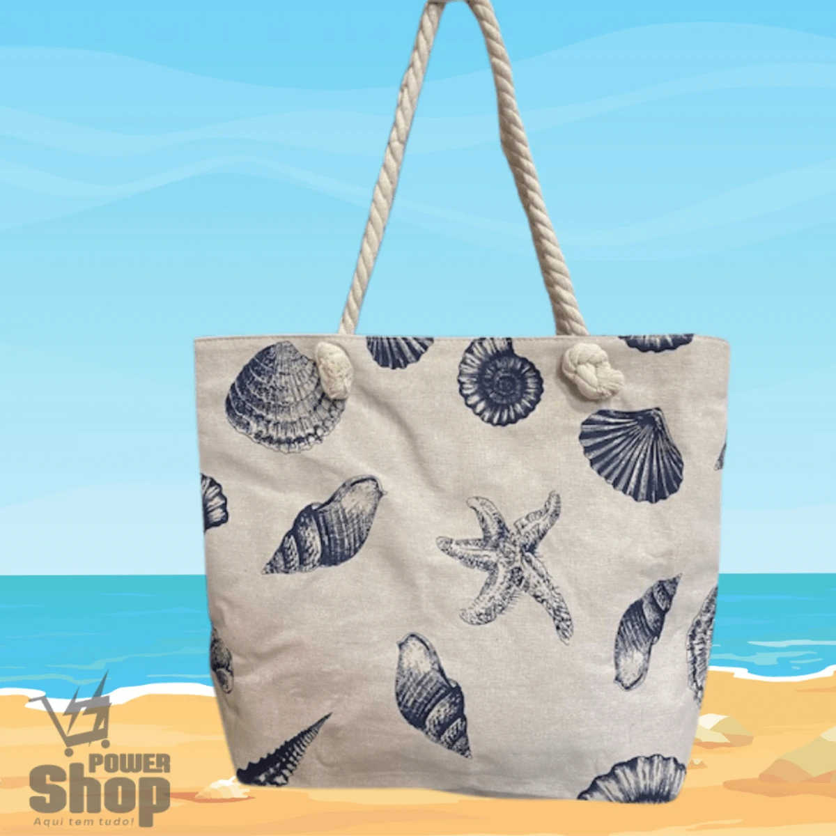 Large Beach Bag 48cm Women Holiday Rope Handle Summer - 康查 - 查看 1