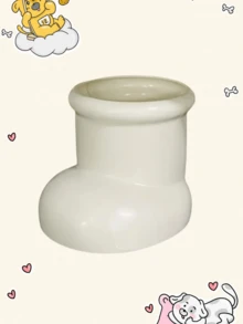 Creative High-Fashion Mini Red Boot Shape Desk Organizer, Multifunctional Pen Holder & Makeup Brush Storage Back To School - Multicolor - View 3