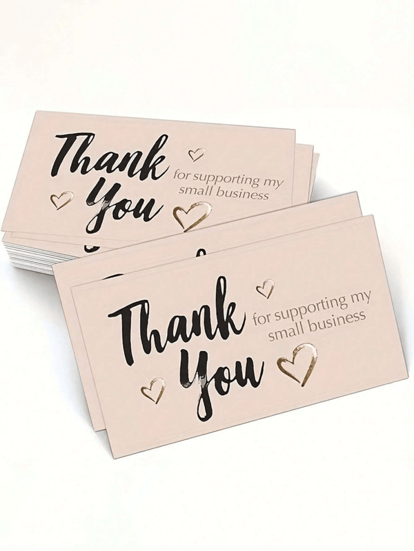 50 cartões de agradecimento "Obrigado por apoiar minha pequena empresa" - perfeitos para varejistas on-line, agradecimento ao cliente e encartes de embalagem, Natal, Dia dos Namorados, Dia das Mães e formatura